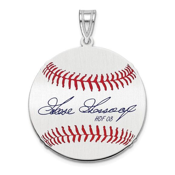 Sterling Silver Rich GOOSE Gossage Signature MD Enaml Baseball Pendant